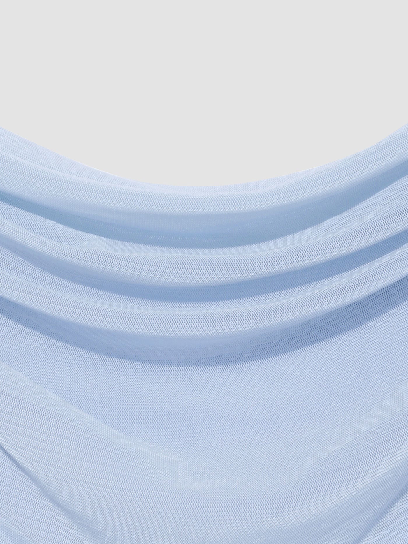 Mesh Ruffle Hem Maxi Dress Blue