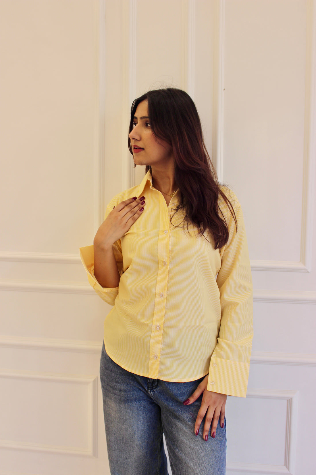 Darla Striped Shirt - Lemon Pop