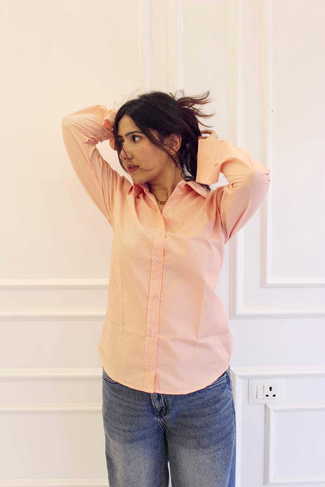 Darla Striped Shirt - Orange Creamsicle