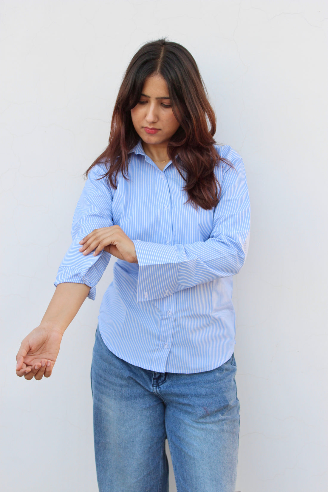 Darla Striped Shirt - Pearly Sky