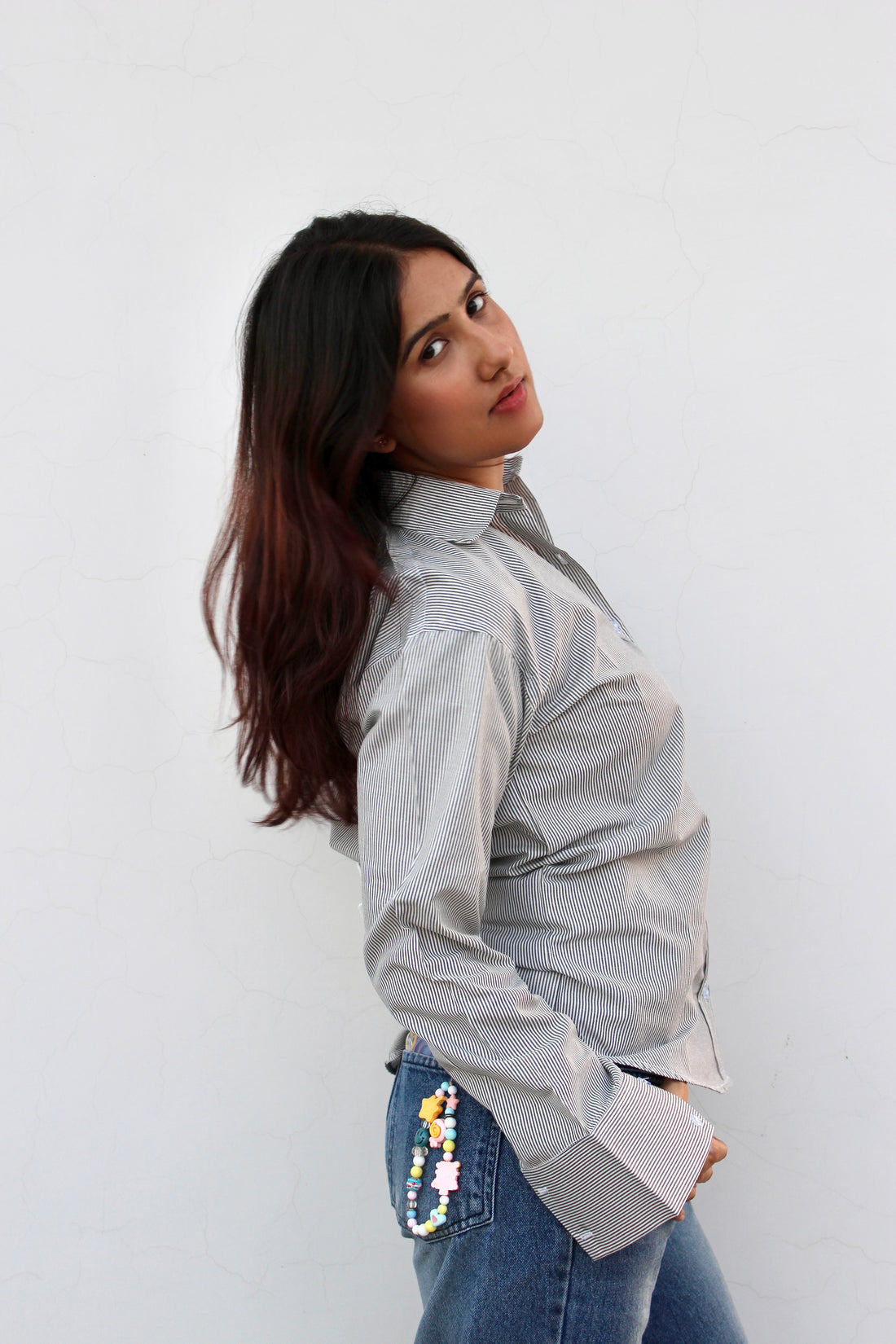 Darla Striped Shirt - Soft Smoke