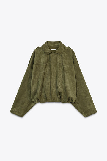 Elle Suede Bomber Jacket