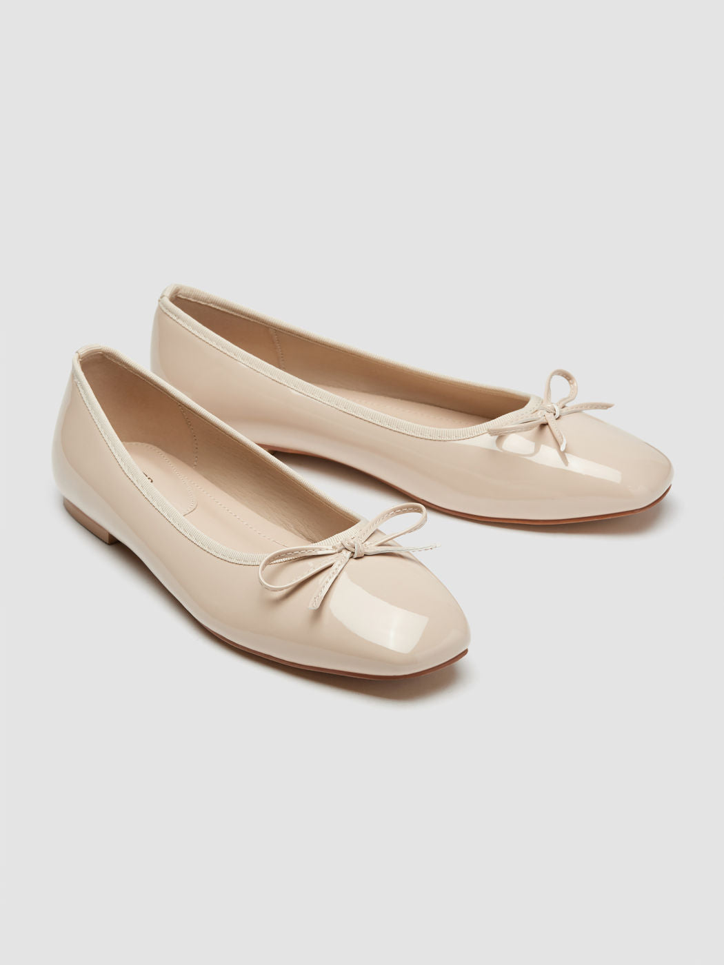 BOWKNOT DECOR SQUARE TOE BALLET MARY JANE FLATS