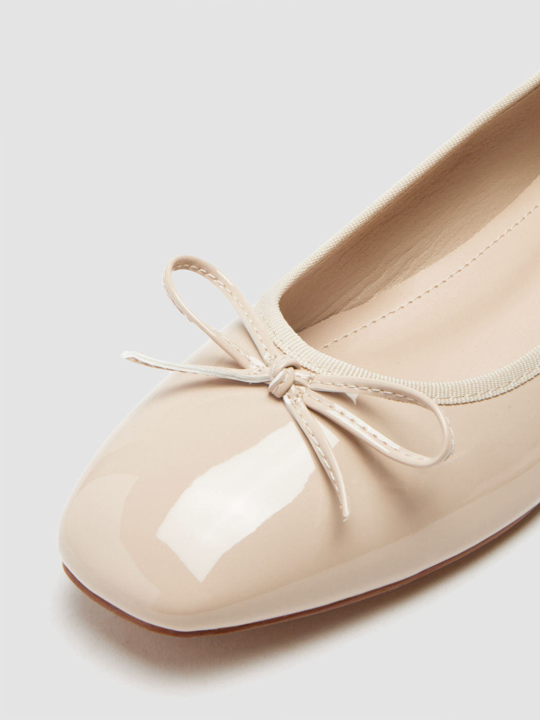 BOWKNOT DECOR SQUARE TOE BALLET MARY JANE FLATS