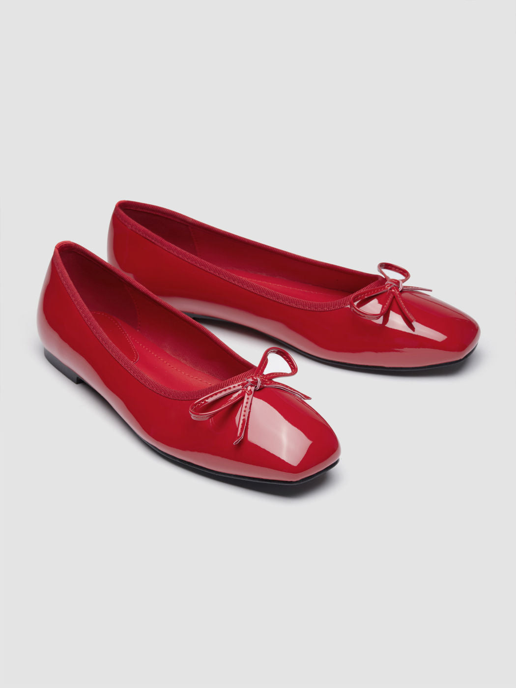 BOWKNOT DECOR SQUARE TOE BALLET MARY JANE FLATS