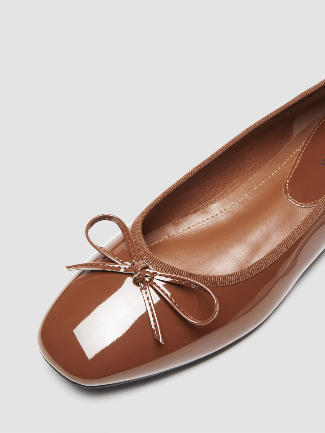 BOWKNOT DECOR SQUARE TOE BALLET MARY JANE FLATS