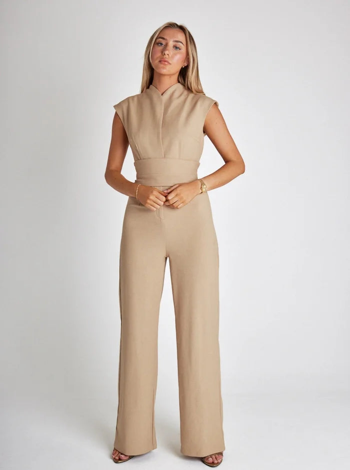 Women's Sleeveless Wide-Leg Jumpsuit