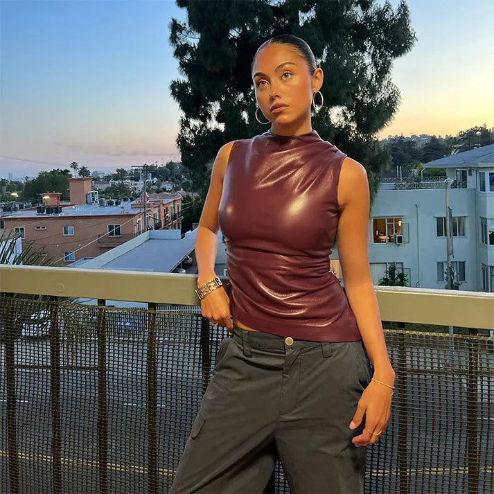 Bella - Vegan leather Top for Women