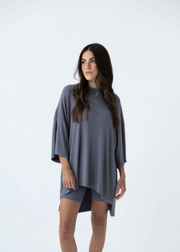 7MNST Cozy Chic Long Set Slate