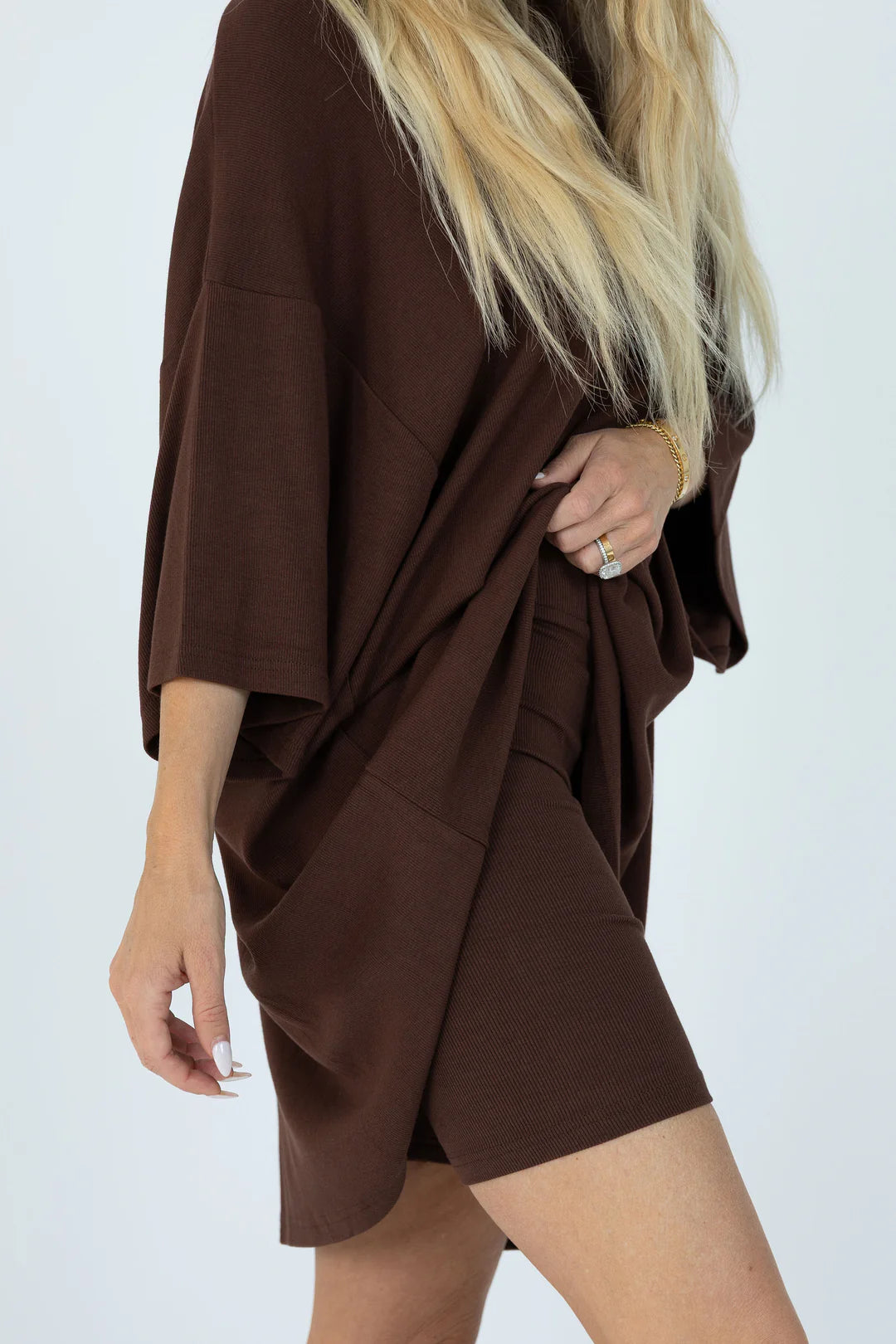 7MNST Cozy Chic Long Set Brown