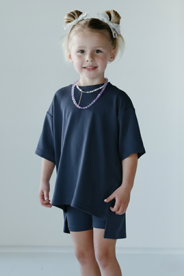 KIDS 7MNST Cozy Chic Long Set Navy
