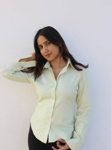 Evonne Corset shirt- Checkered Green { Drawstring }