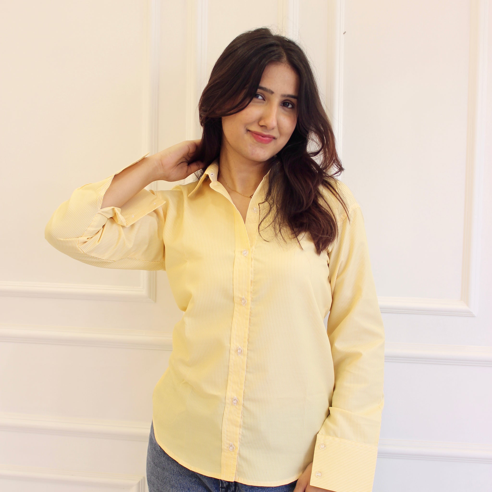 Darla Striped Shirt - Lemon Pop