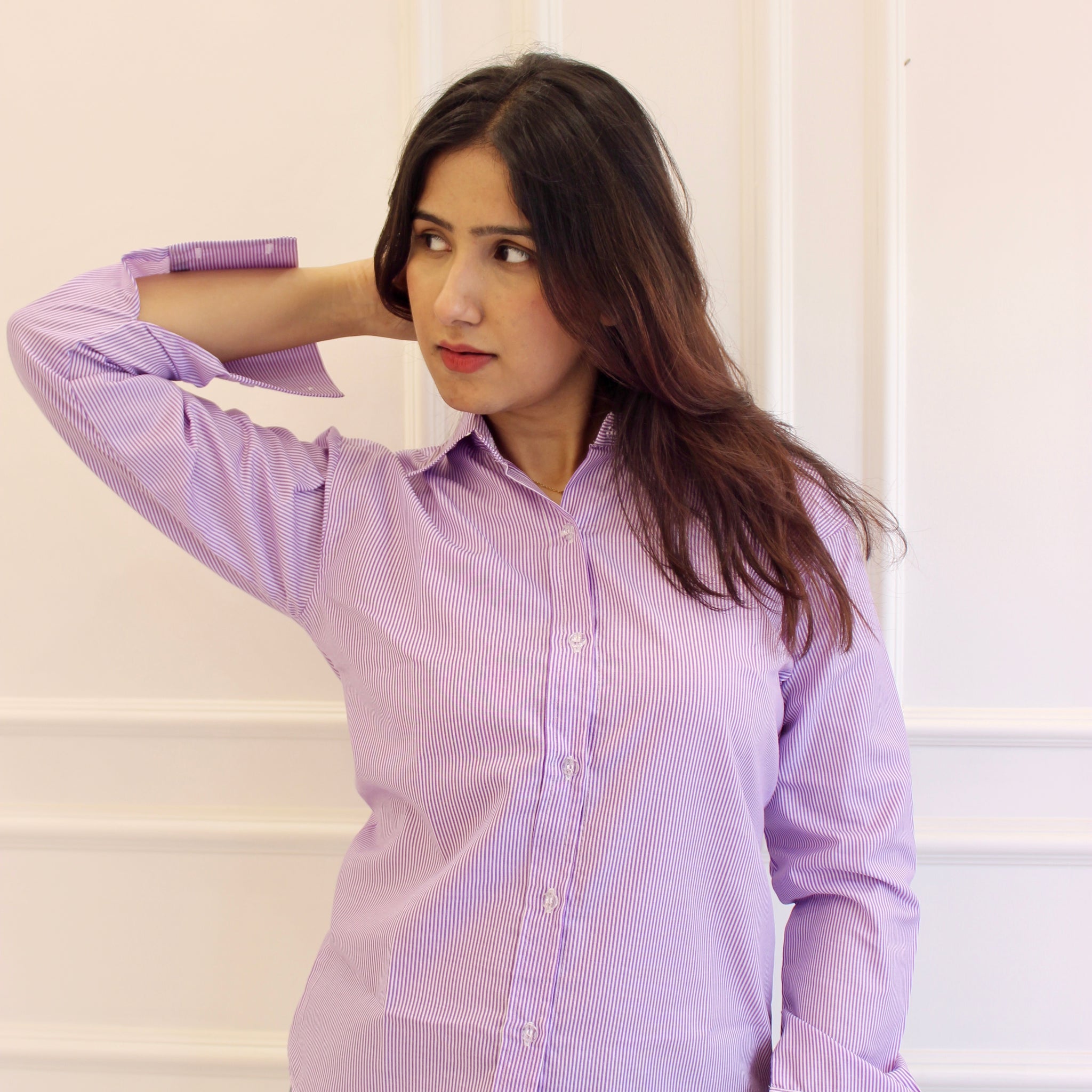 Darla Striped Shirt - Blueberry Cheesecake