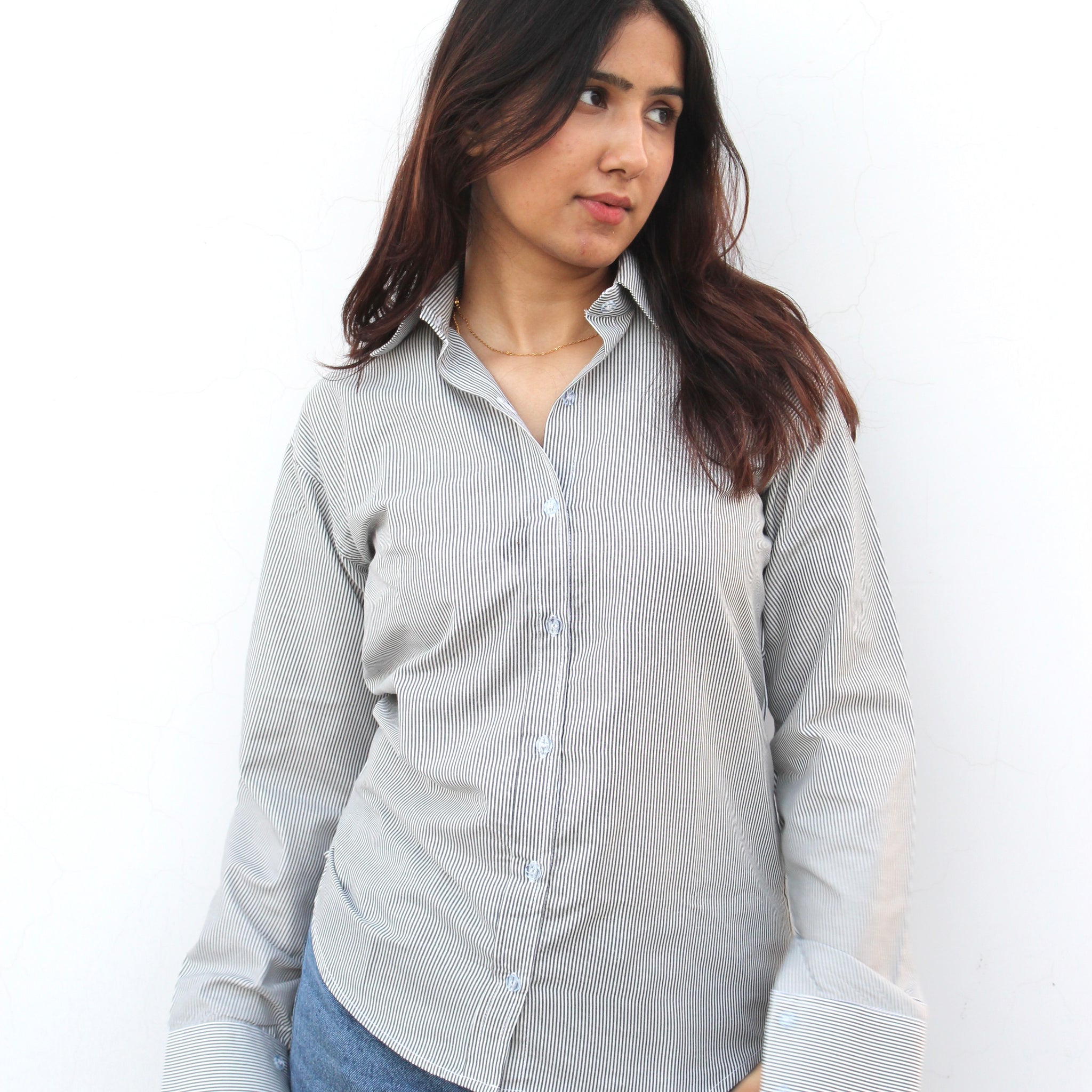 Darla Striped Shirt - Soft Smoke