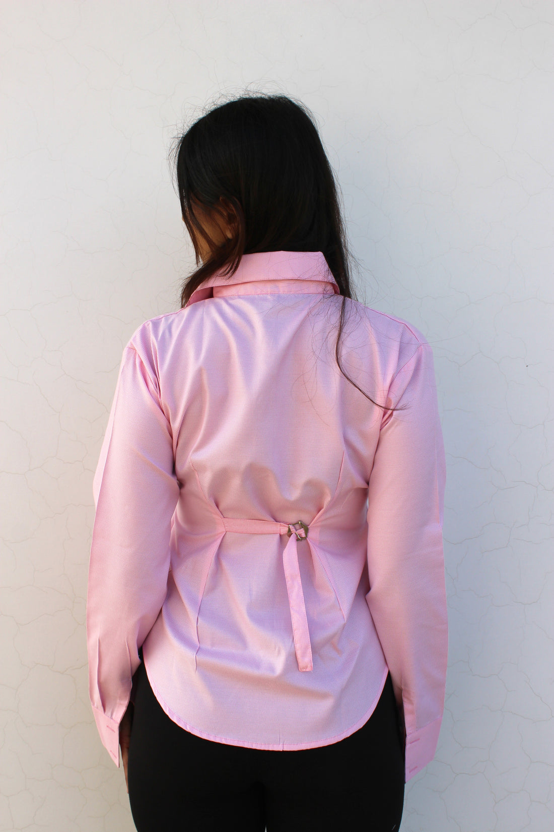Evonne Corset Shirt - Checkered pink { Belted }