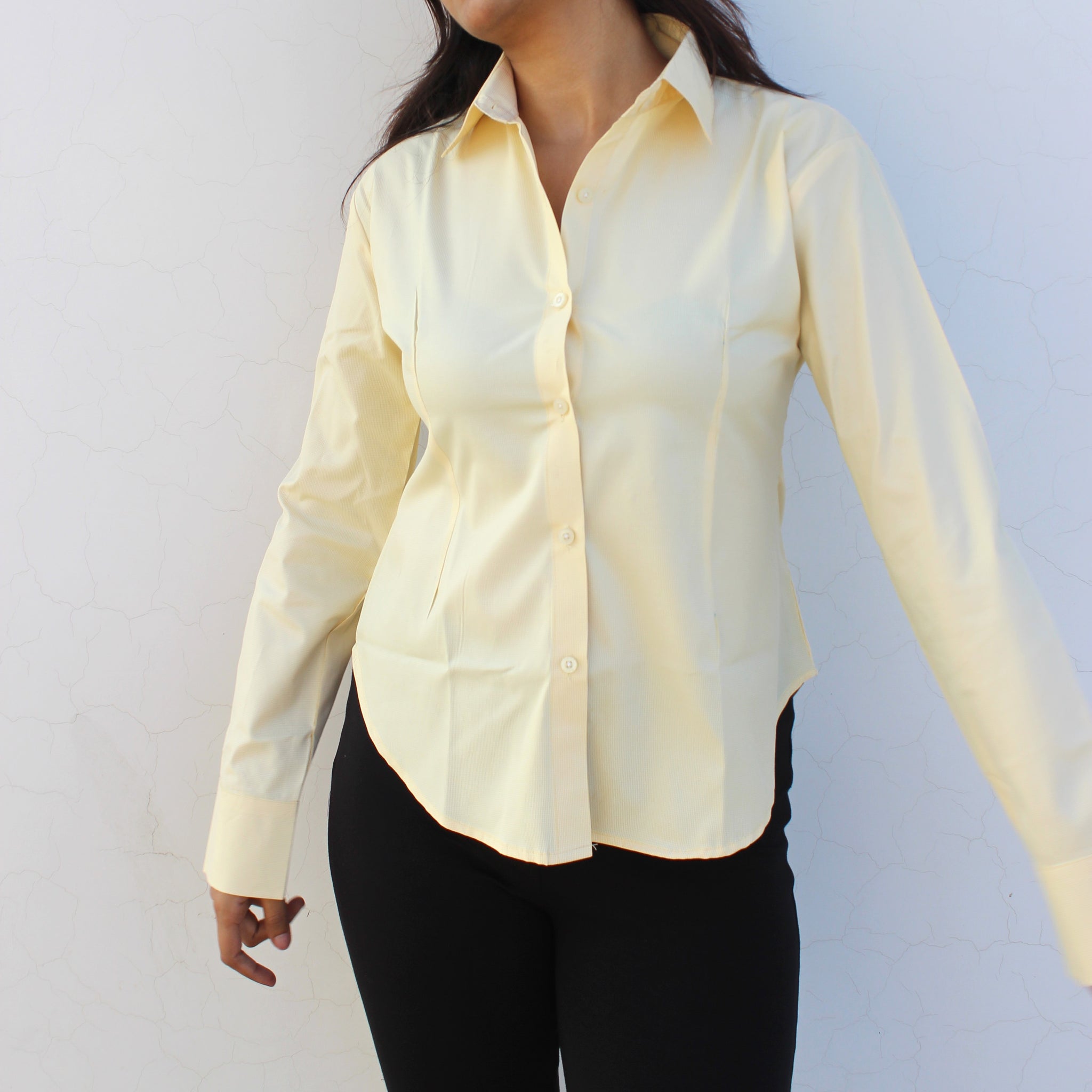 Evonne Corset Shirt - Yellow { Belted }