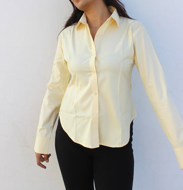 Evonne Corset Shirt - Yellow { Belted }