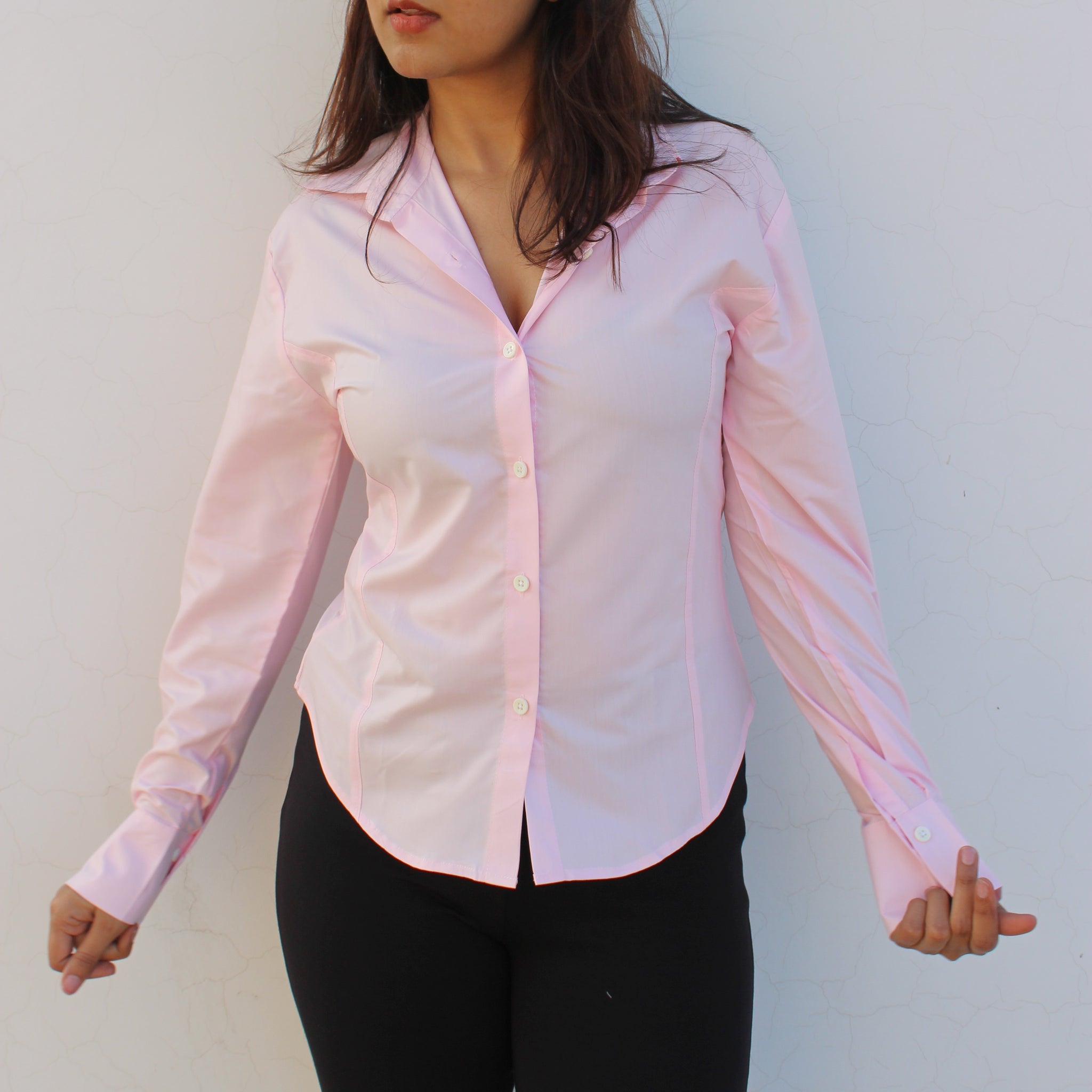 Evonne Corset Shirt - Pink { Drawstring }