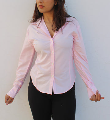 Evonne Corset Shirt - Pink { Drawstring }
