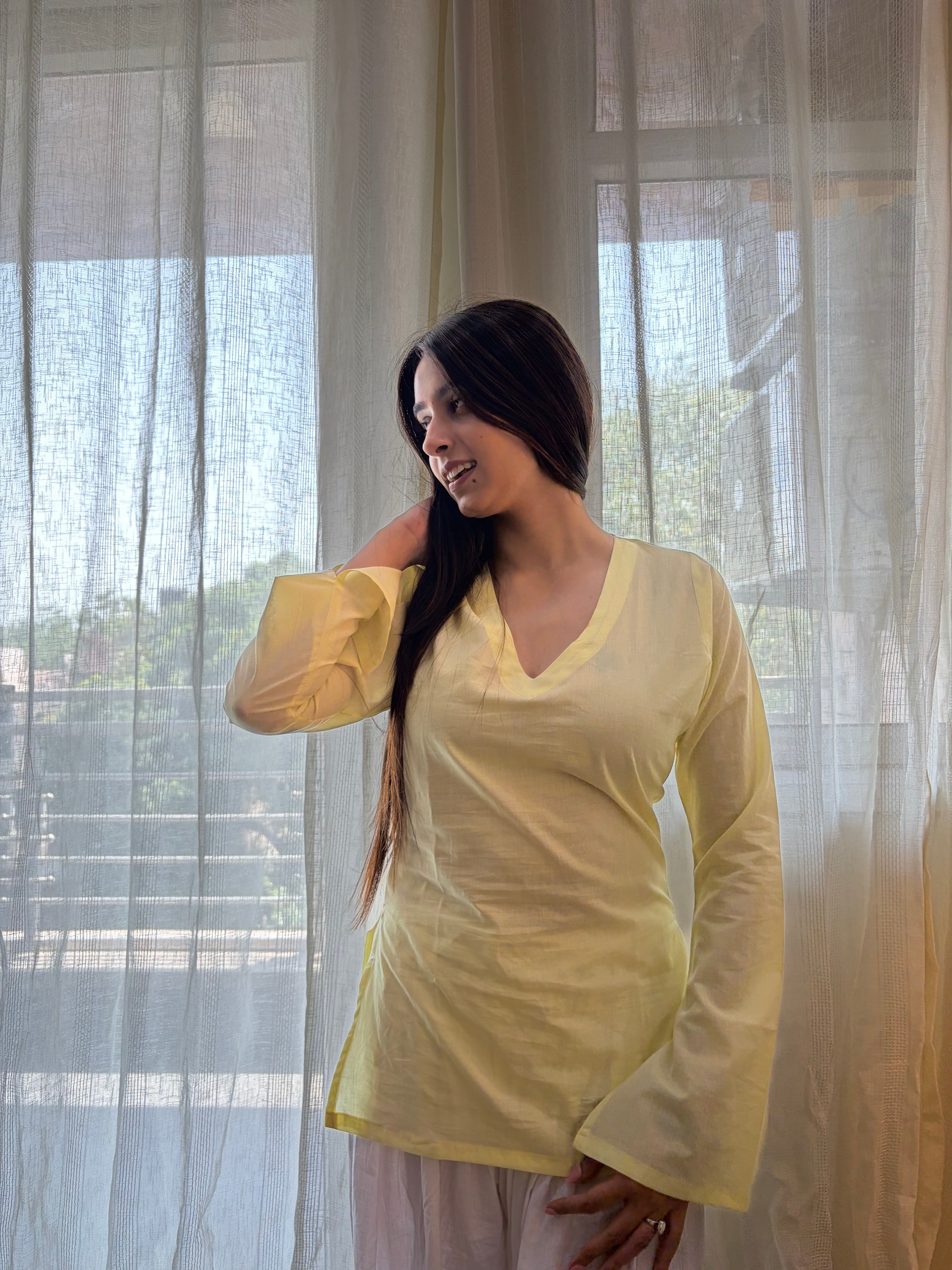 Meher Short Kurti ( Butter Yellow )