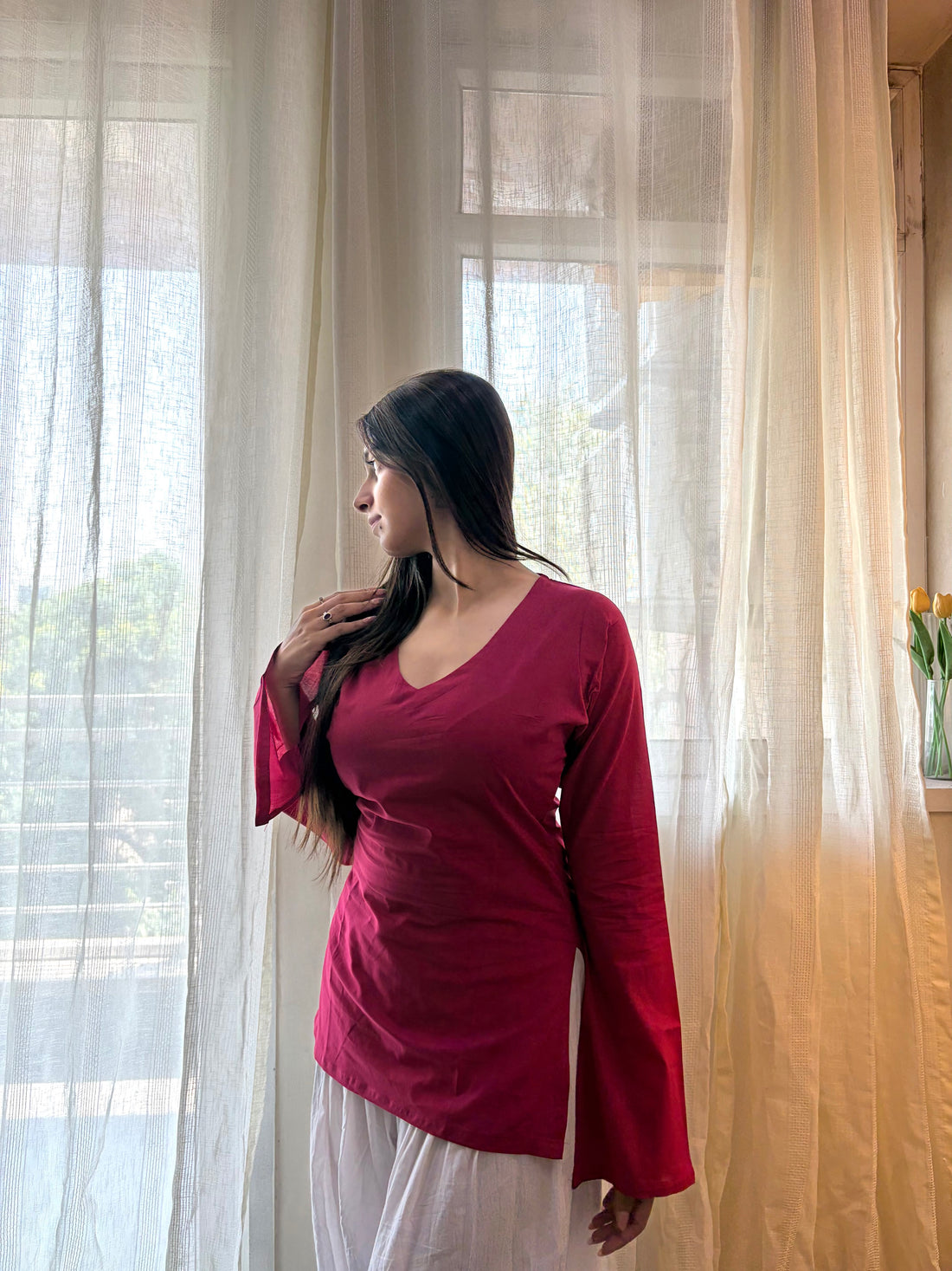 Meher Short Kurti ( Maroon )