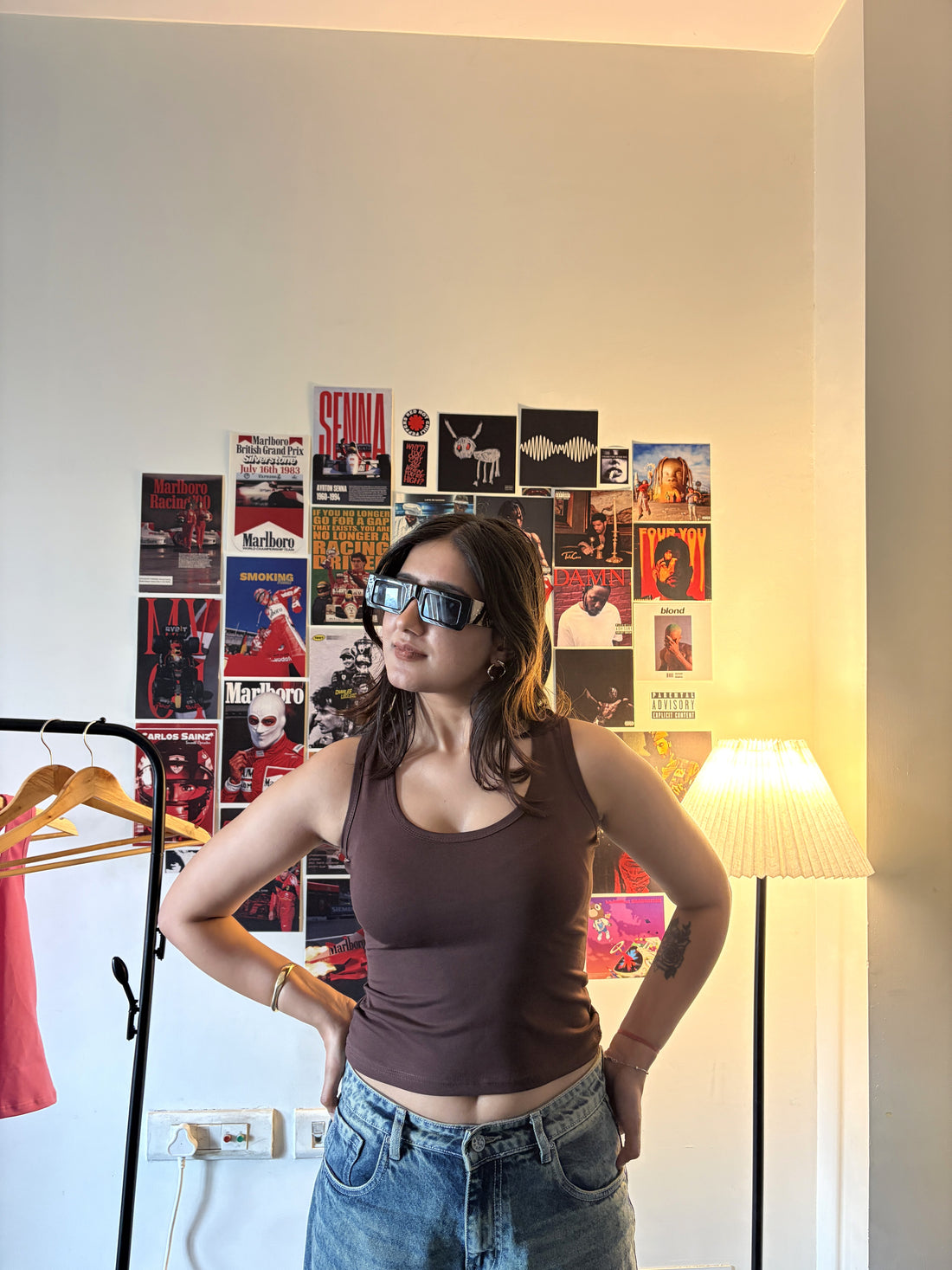 Racer Back Top Brown