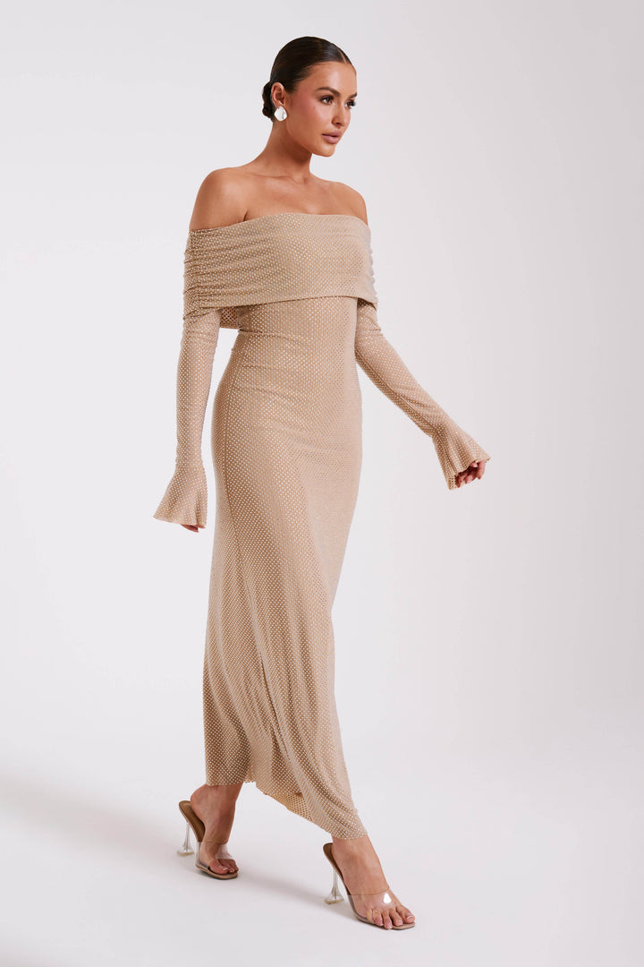Diamond Maxi Dress Off Shoulder