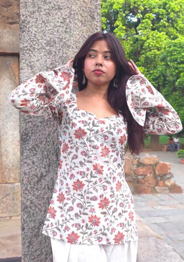 Roohi Printed Short Kurti [ Petal Poetry ]