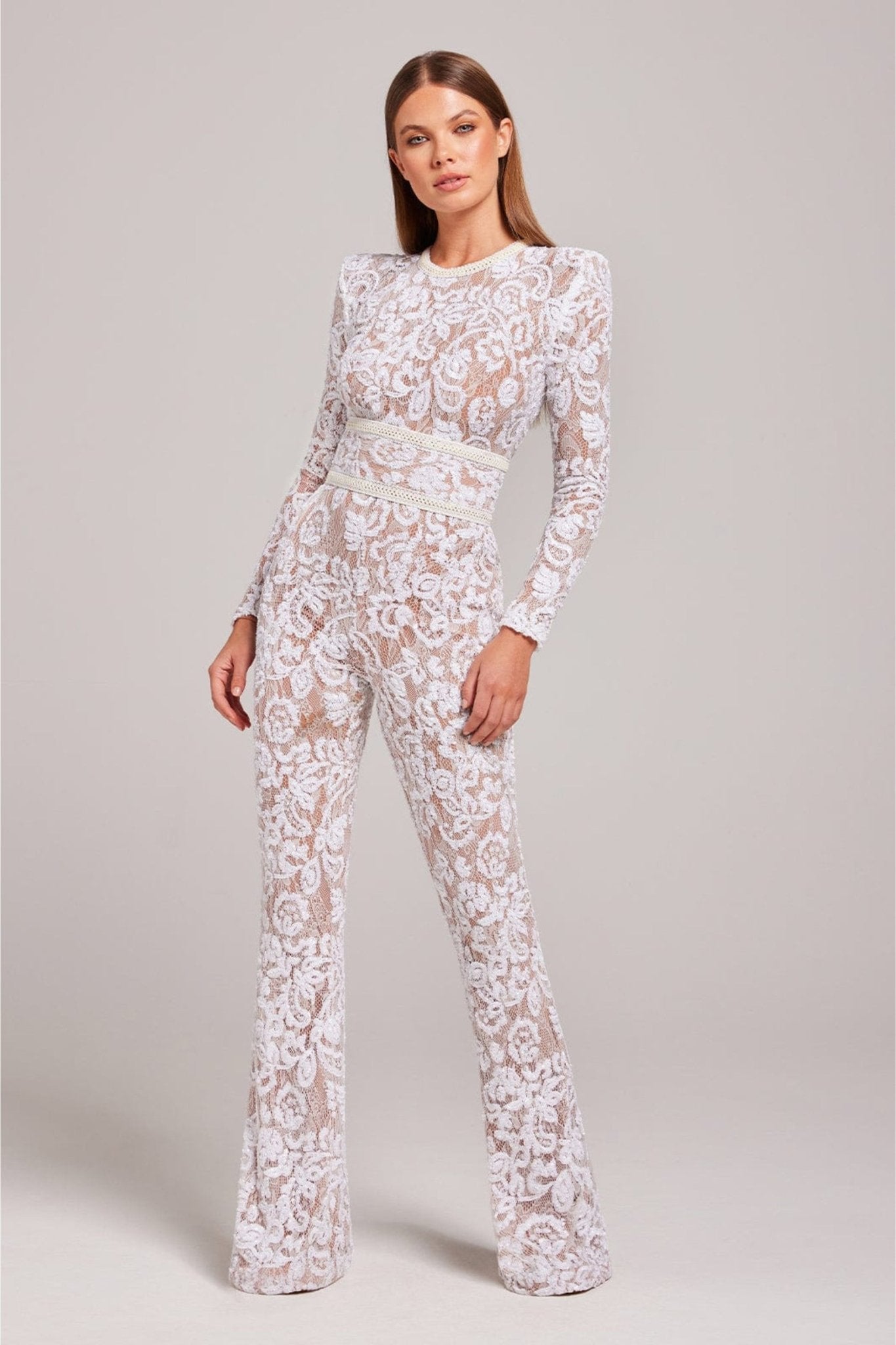 Bella Glitter Jumpsuit - White