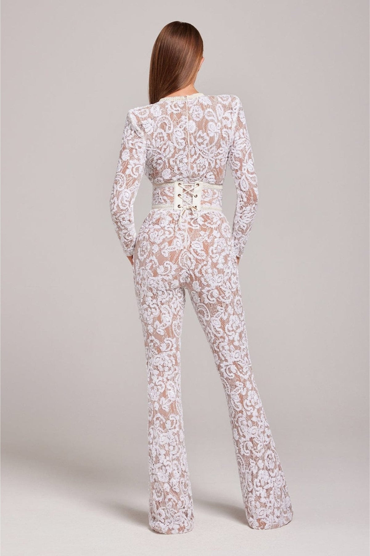 Bella Glitter Jumpsuit - White