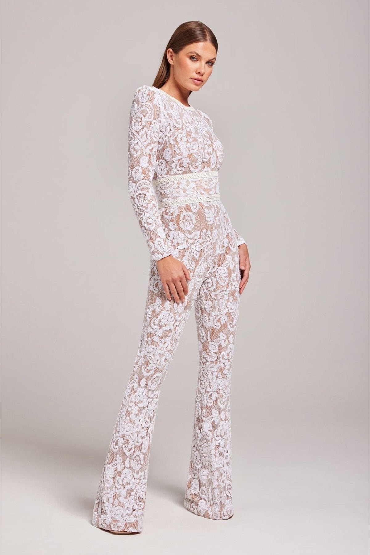 Bella Glitter Jumpsuit - White