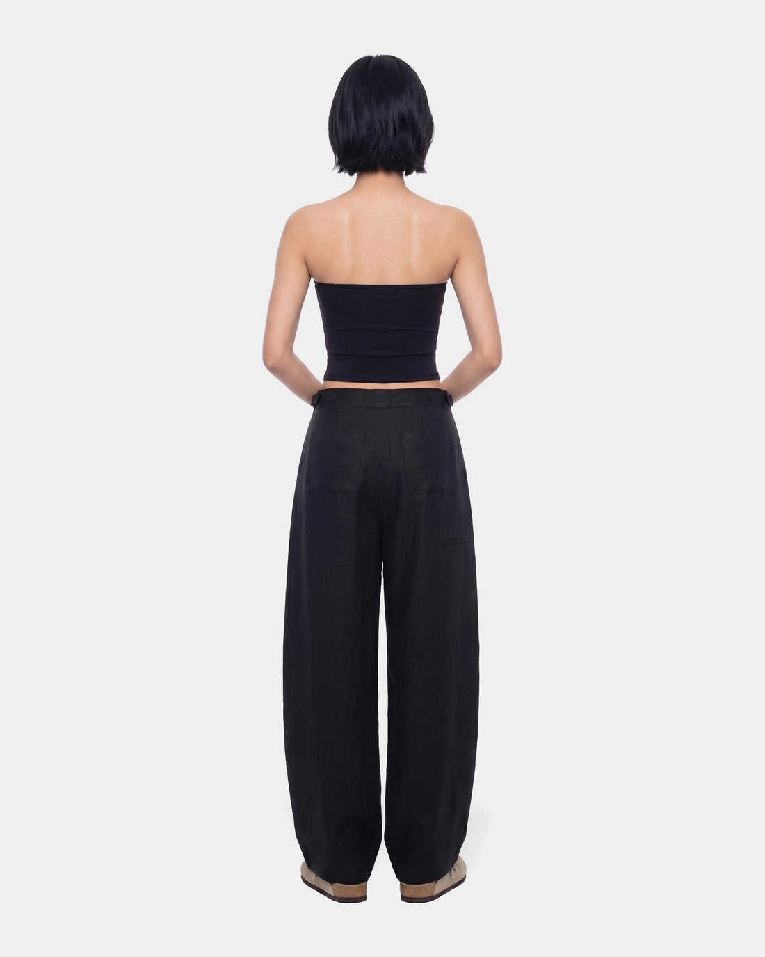 Linen Baggy Trouser Black