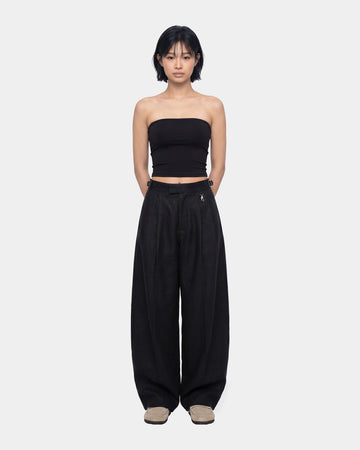 Linen Baggy Trouser Black
