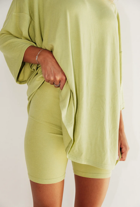 7MNST Cozy Chic Long Set Lime