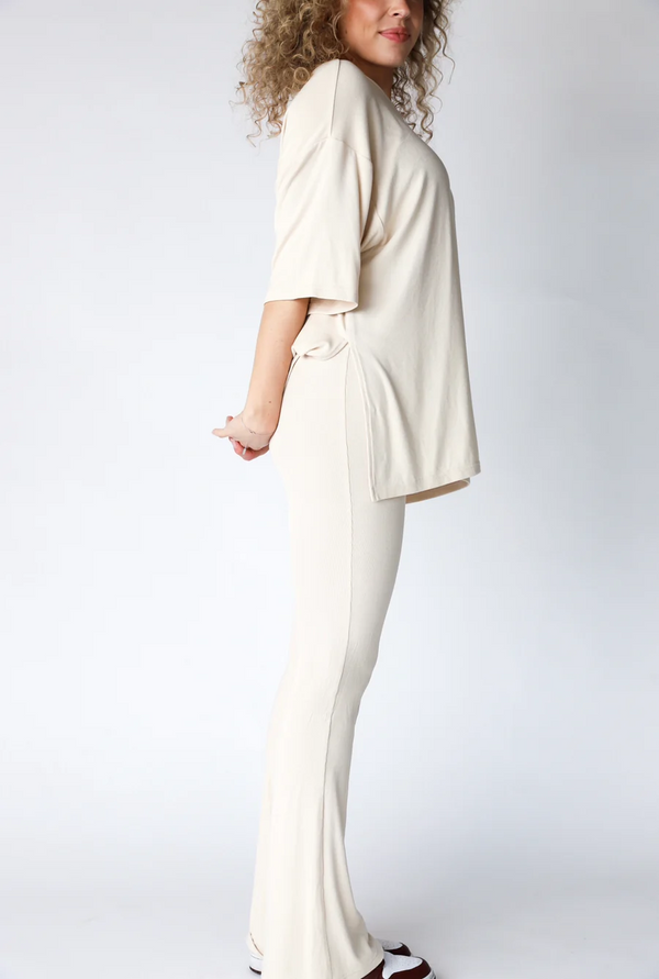 7MNST Cozy Chic Long Pant Set Oatmeal