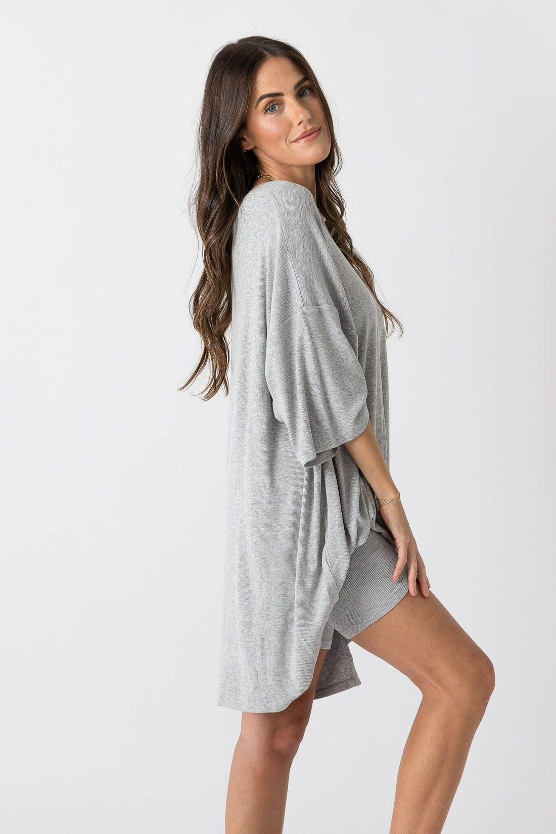 7MNST Cozy Chic Long Set Light Grey